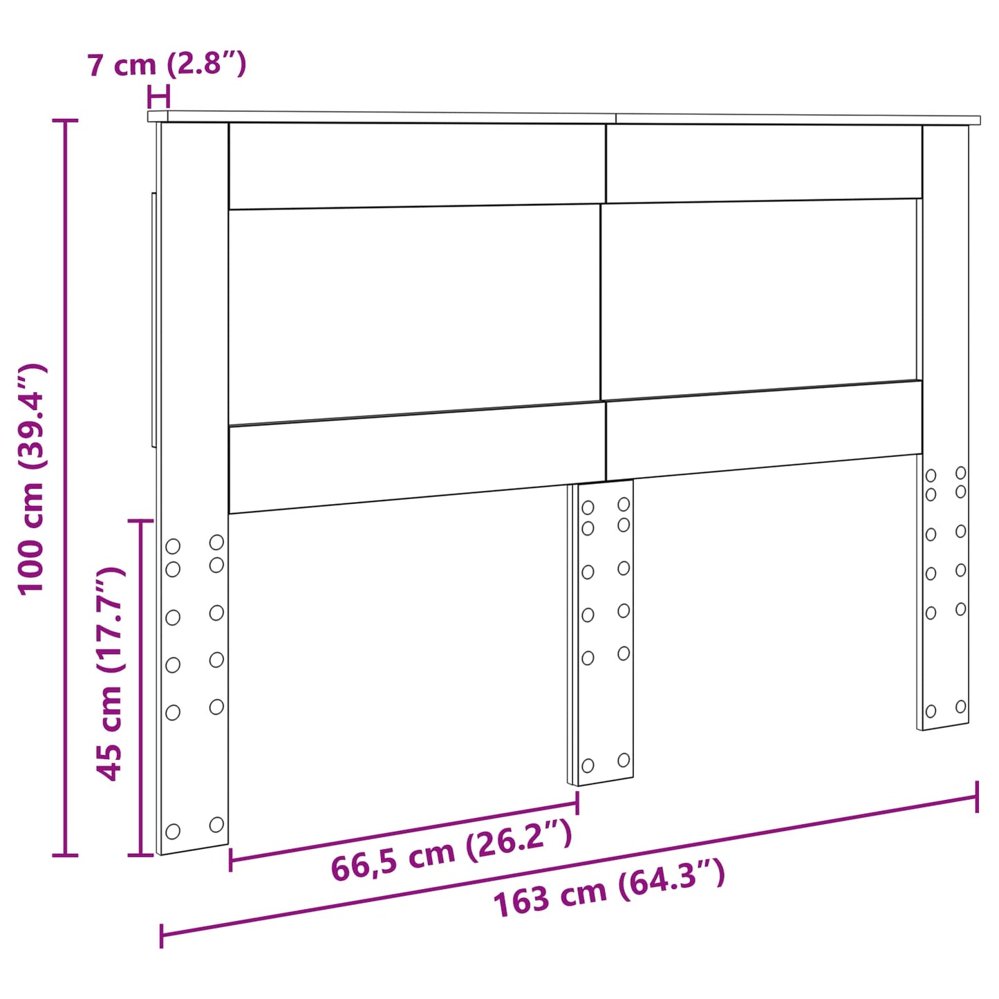 Fejtámla fejtámlával Artisan tölgy 160 cm Faanyag