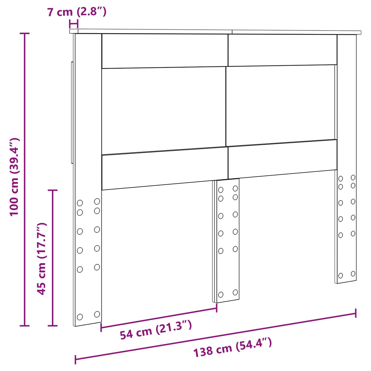 Fejtámla fejtámlával Öreg fa 135 cm Faanyag