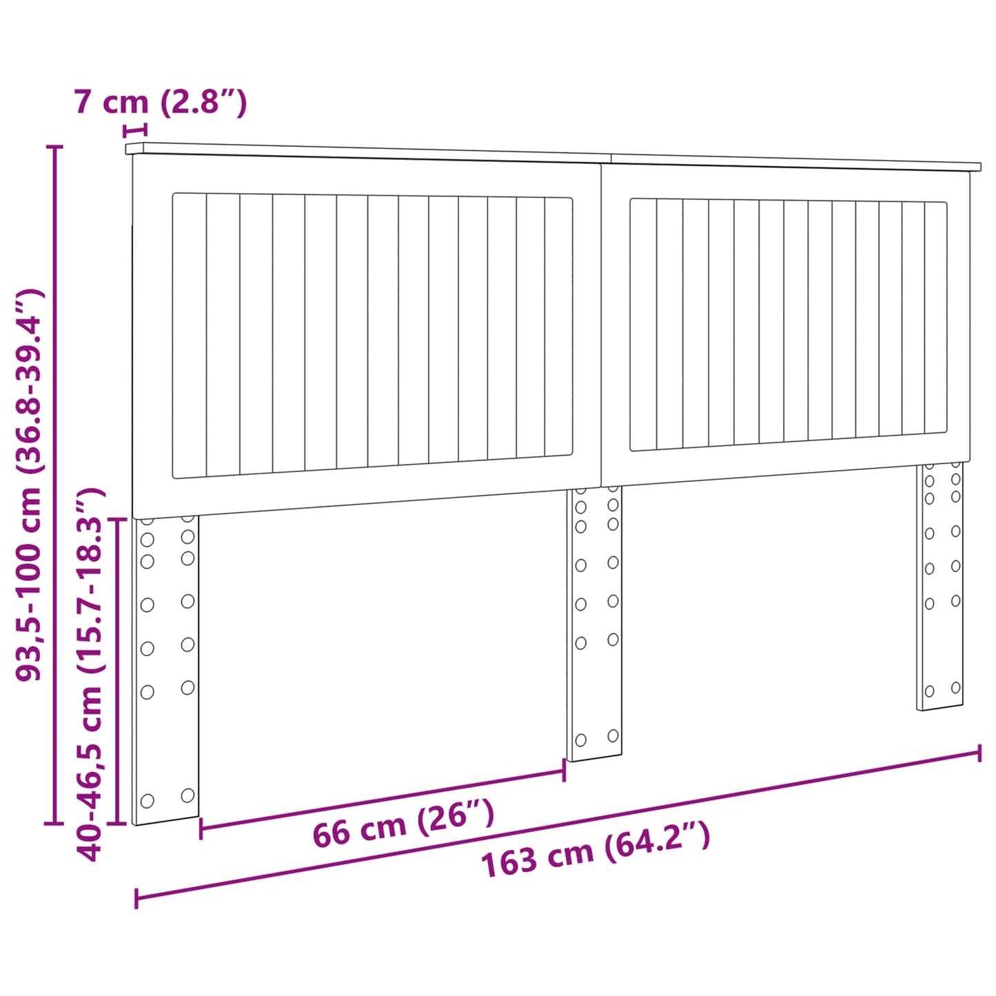 Fejtámla fejtámlával Szürke Sonoma 160 cm Faanyag