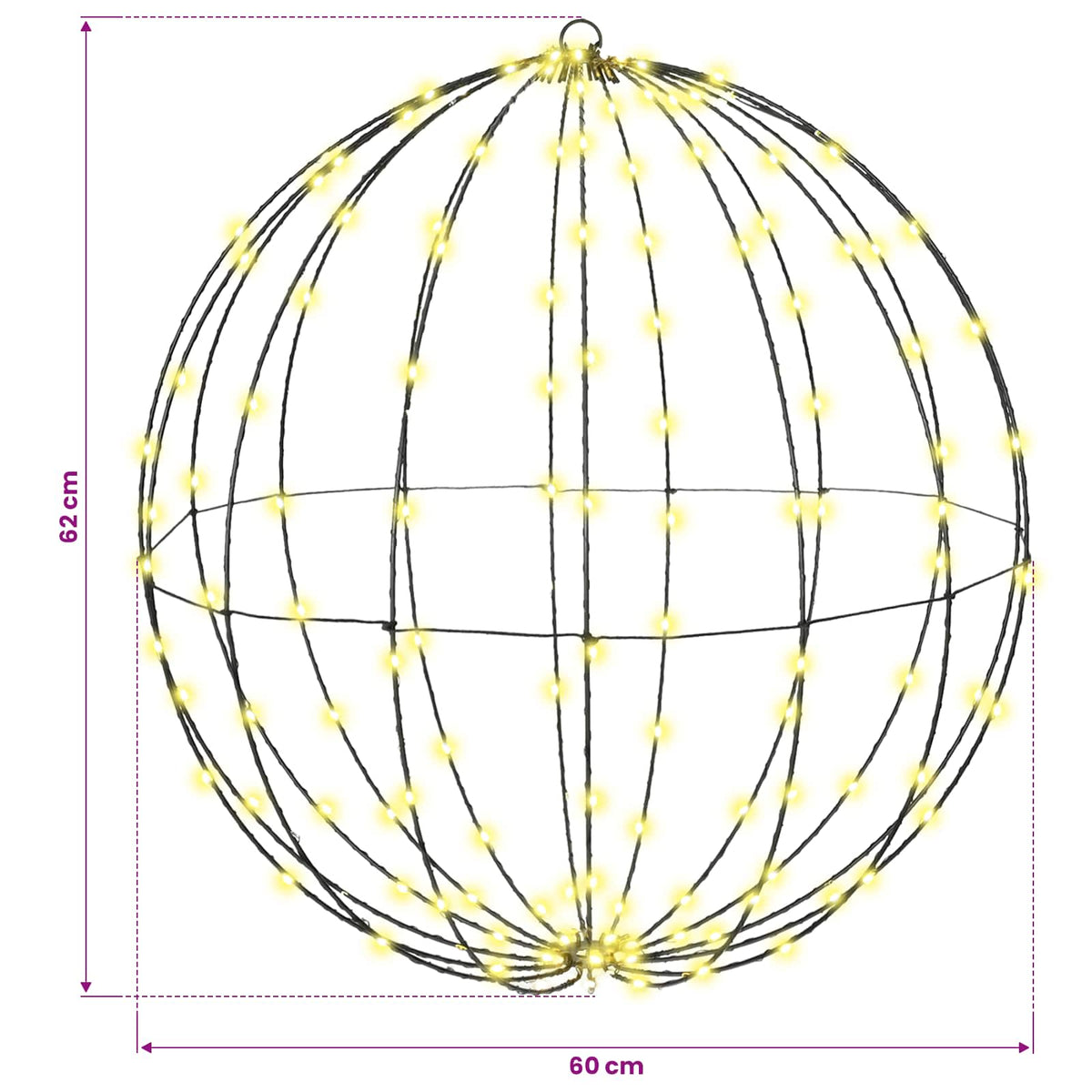 Labda Meleg fehér 60 x 60 x 62 cm Fém 192 LED