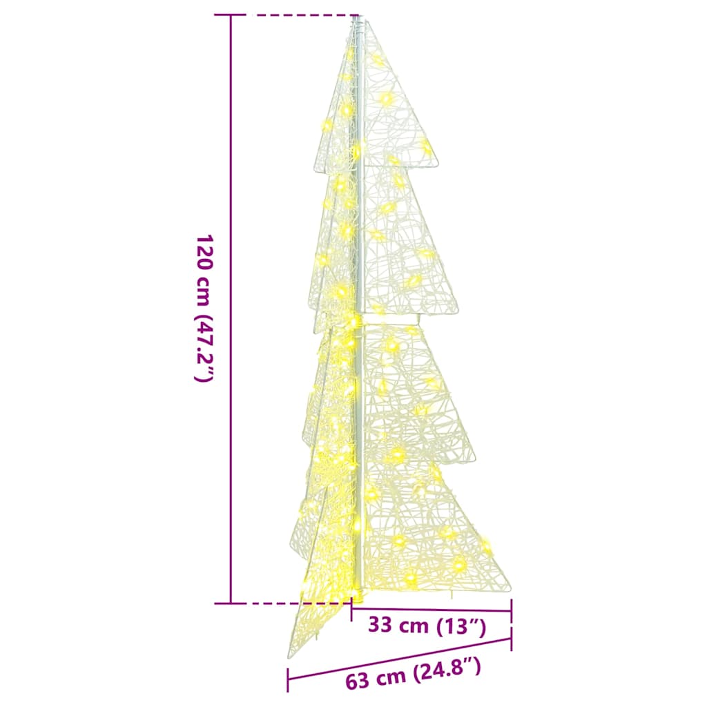 Karácsonyfa 100 LED-del Meleg fehér 120 cm Akril