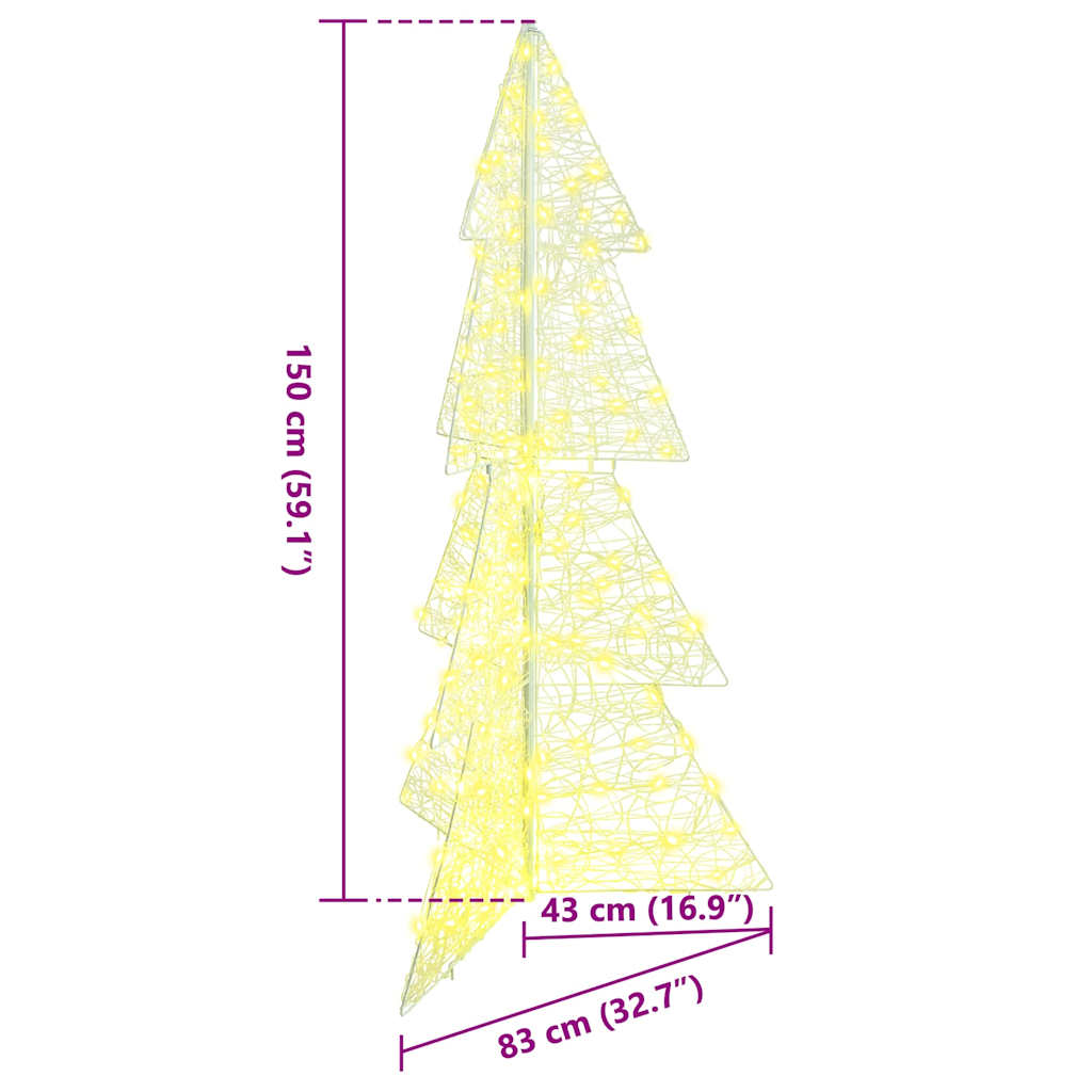 Karácsonyfa 160 LED-del Meleg fehér 150 cm Akril