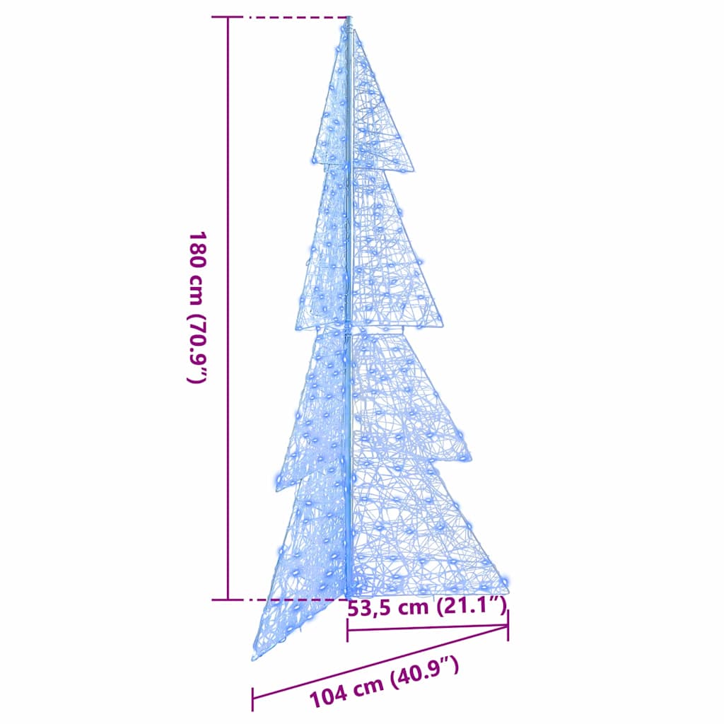 Karácsonyfa 240 LED-del Kék 180 cm Akril