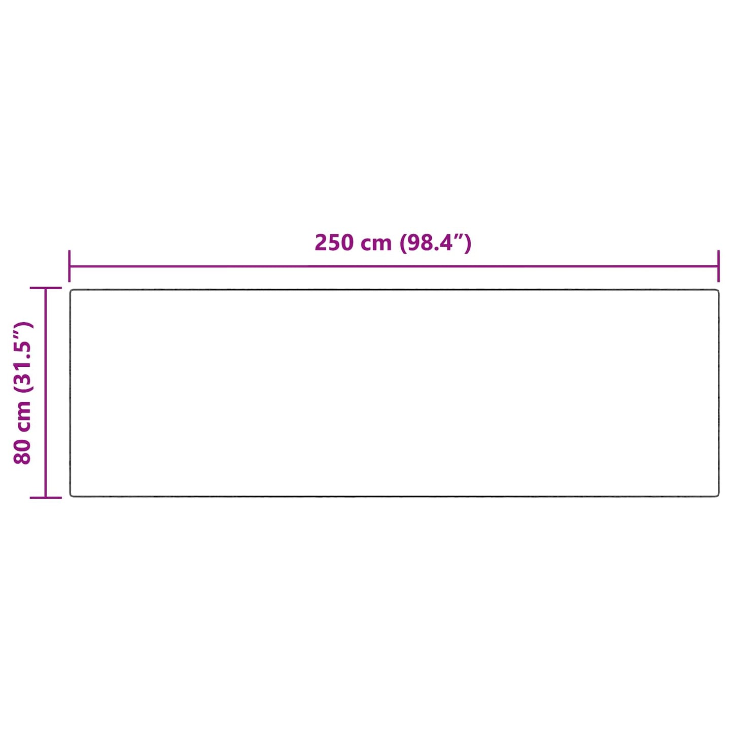 Csúszásgátlós műnyúl szőnyeg OLITE Fehér 80 x 250 cm Poliészter