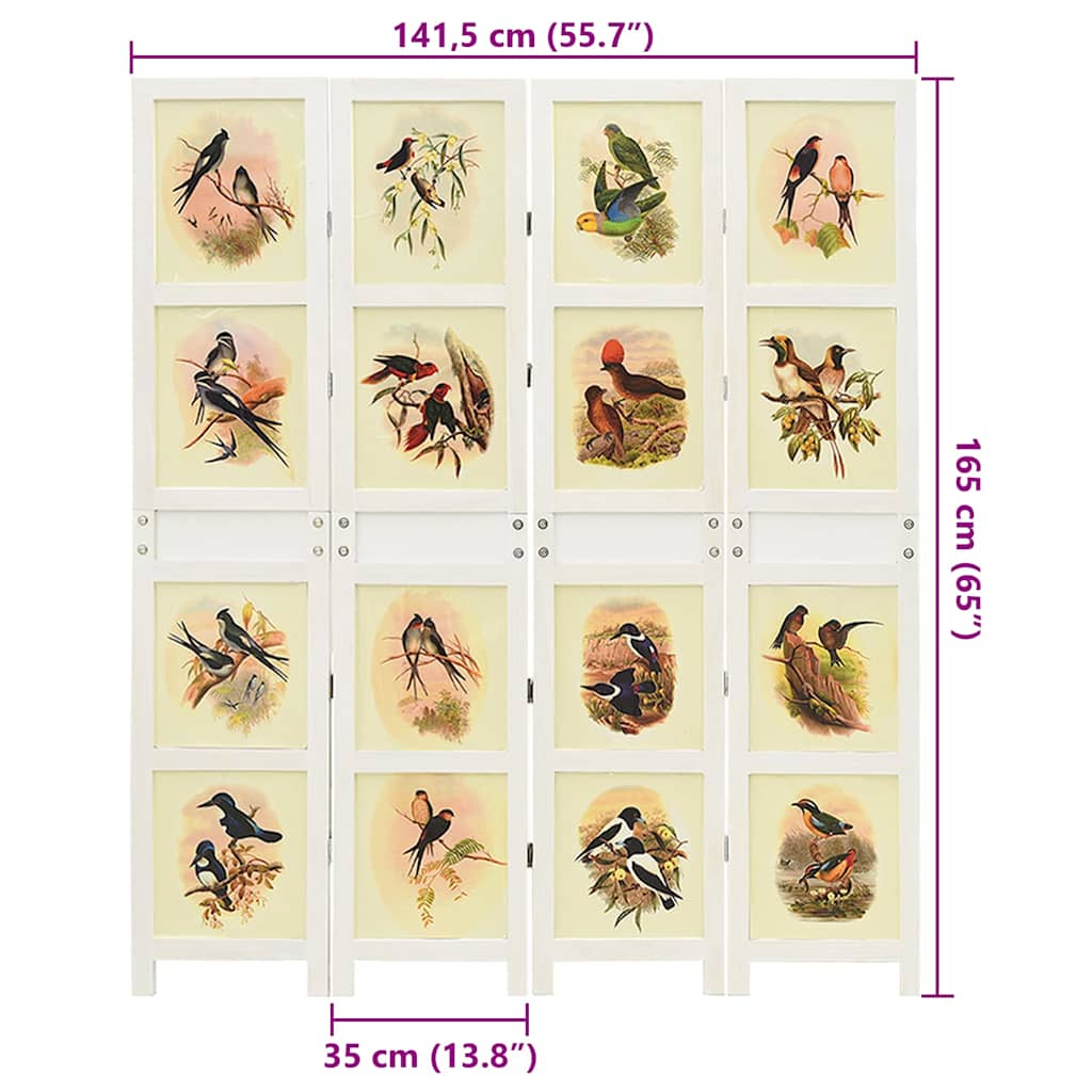Romdivider panel Fehér 141,5 x 165 cm MDF