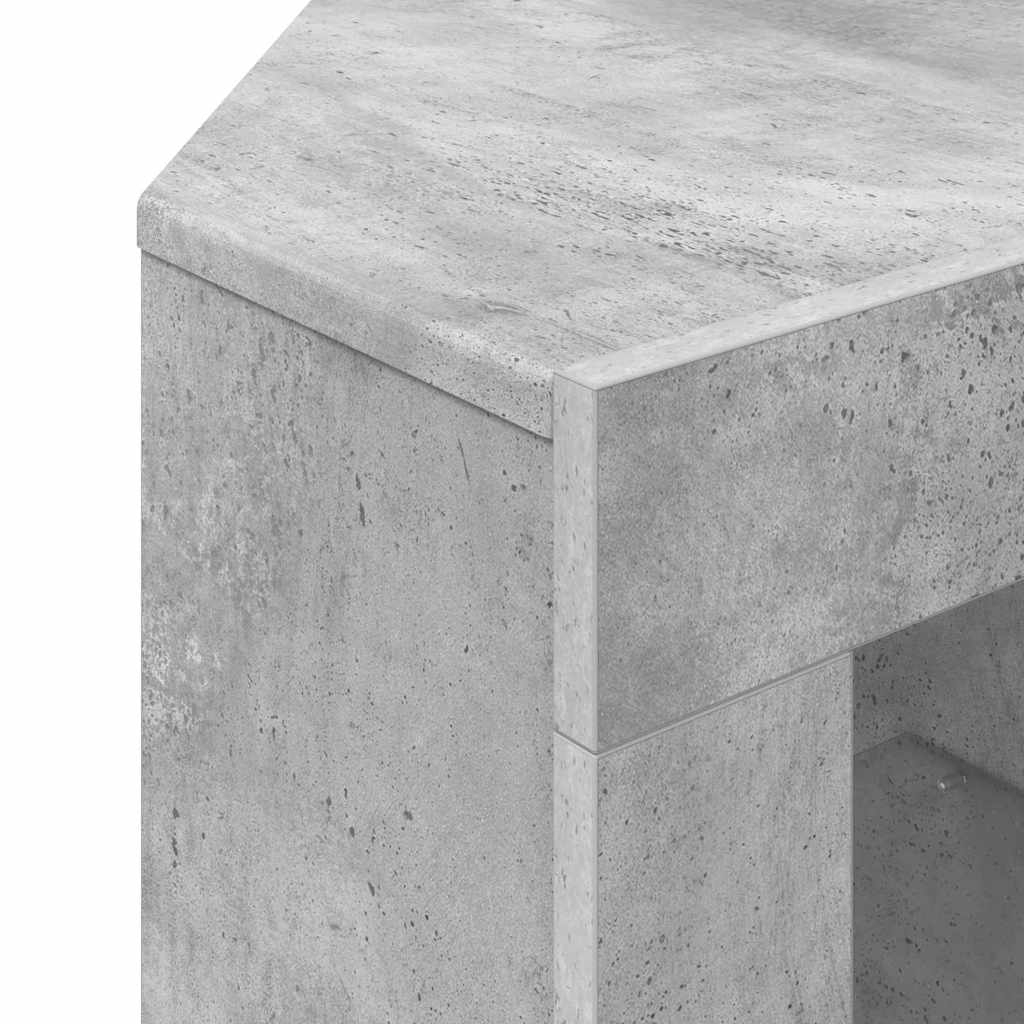 Sarok LED TV szekrény 100x40x68cm Beton Szürke Szerelt Fa