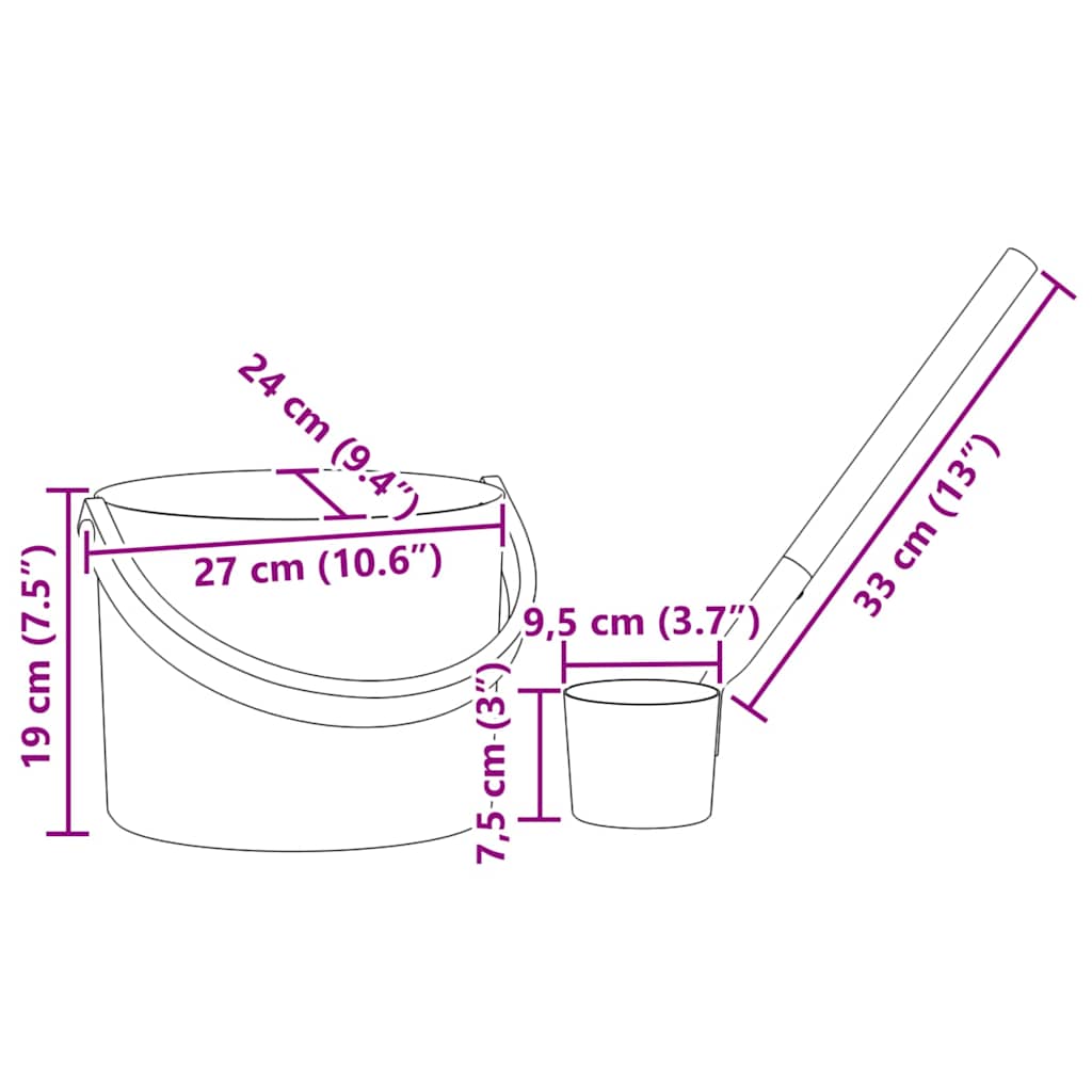 Szauna Kiegészítő Készlet 2 pcs Fekete