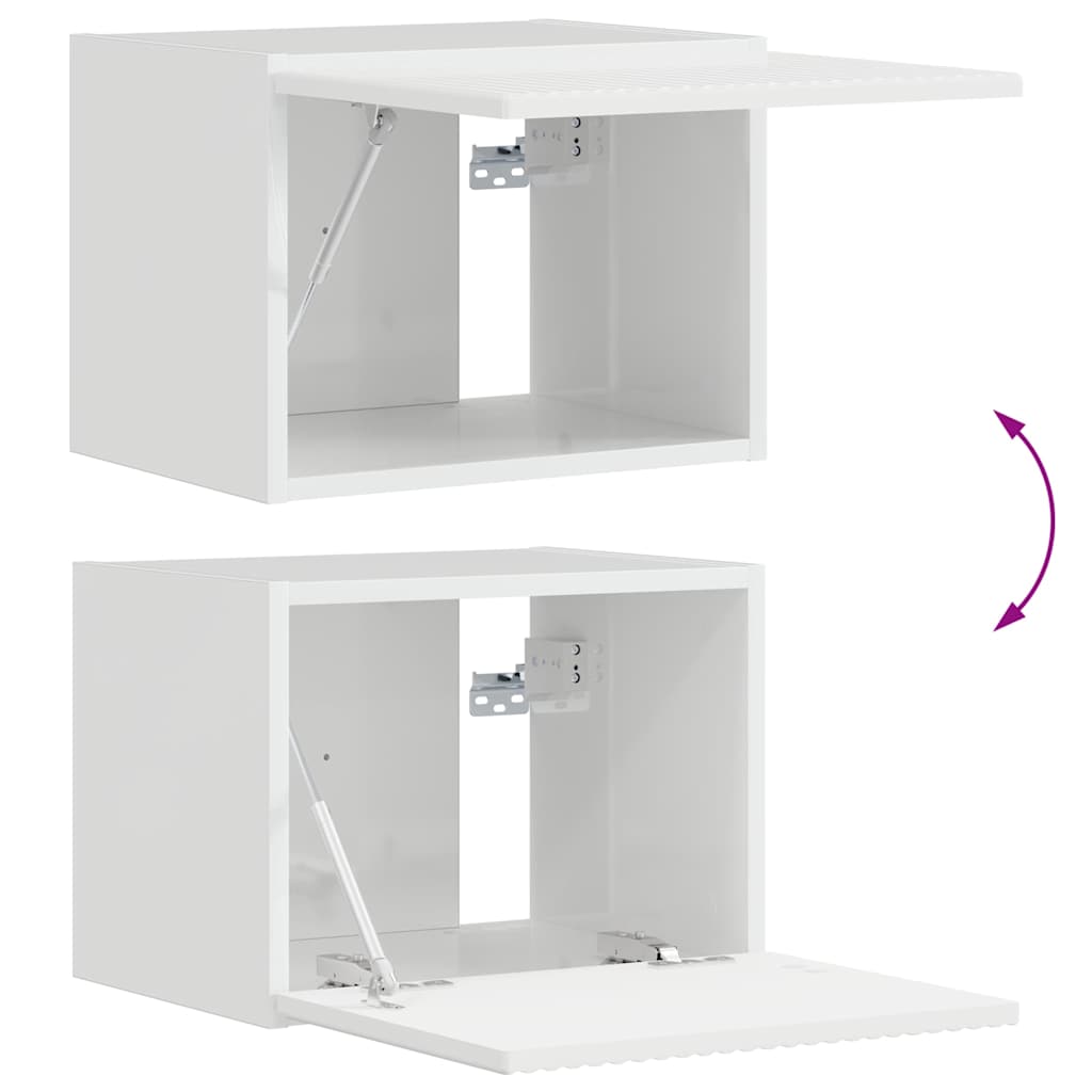 TV Fali Szekrény 39 x 31 x 29,5 cm Fényes Fehér Szerelt Fa