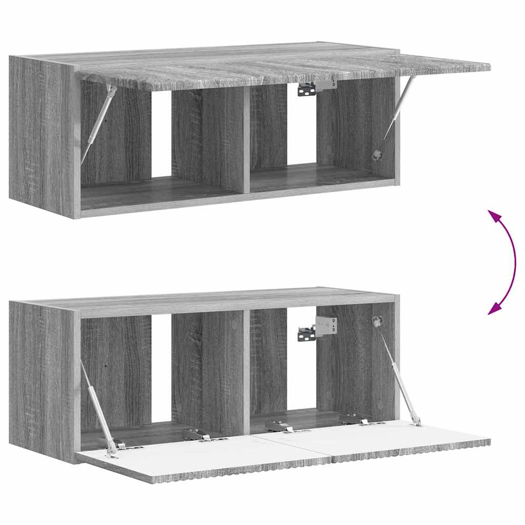 TV Fali Szekrény 78,5 x 31 x 29,5 cm Szürke Sonoma Szerelt Fa