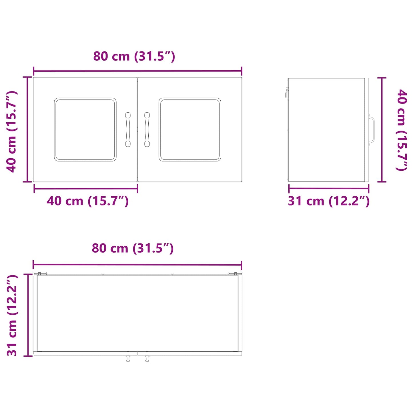 Mosogatógép panel Kalmar Öreg fa 80 x 31 x 40 cm Szerelt Fa