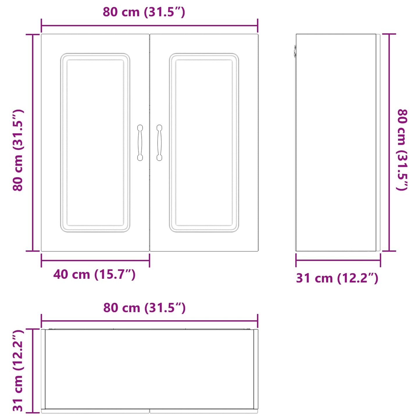 Mosogatógép panel Kalmar Artisan tölgy 80 x 31 x 80 cm