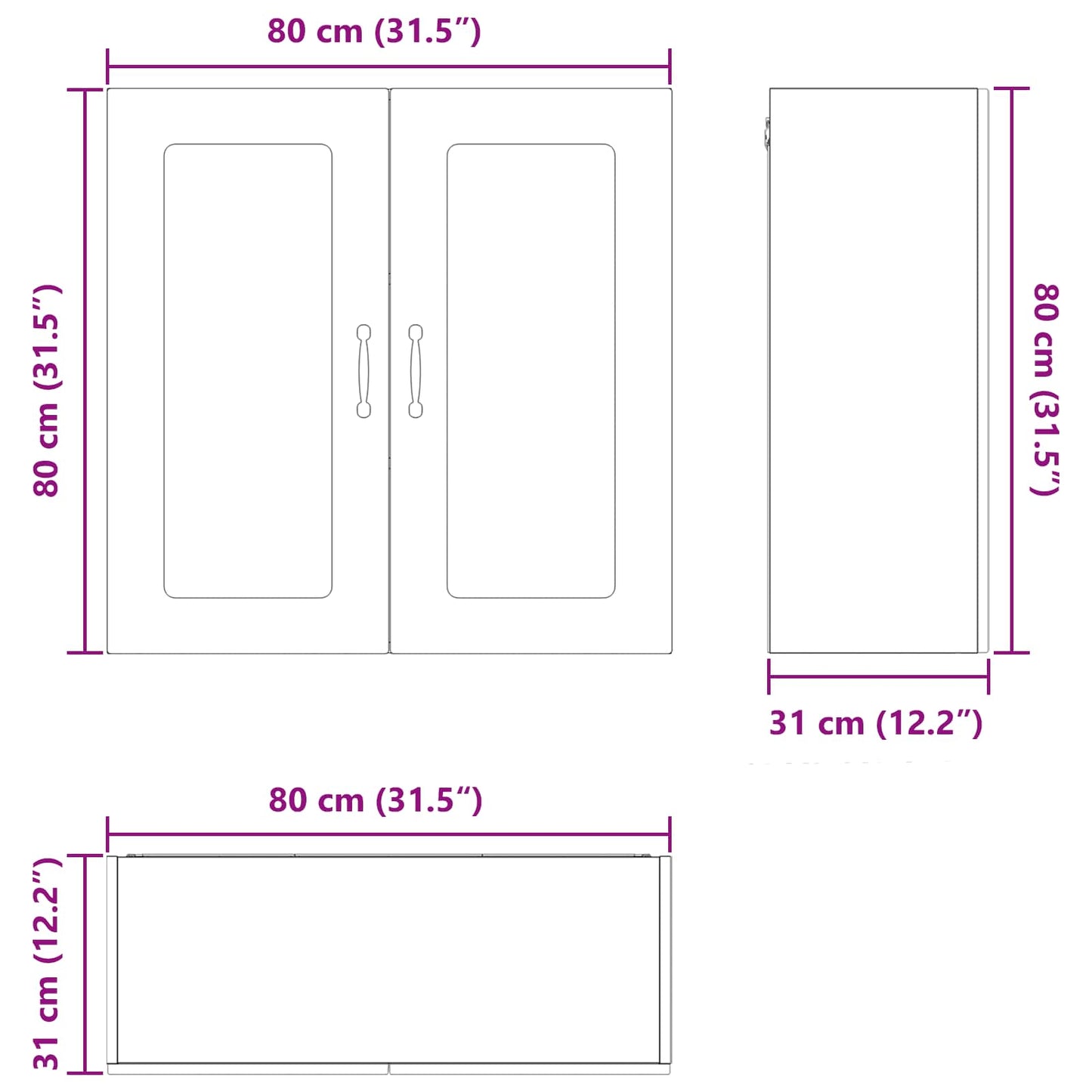 Mosogatógép panel Kalmar Füstölt tölgy 80 x 31 x 80 cm