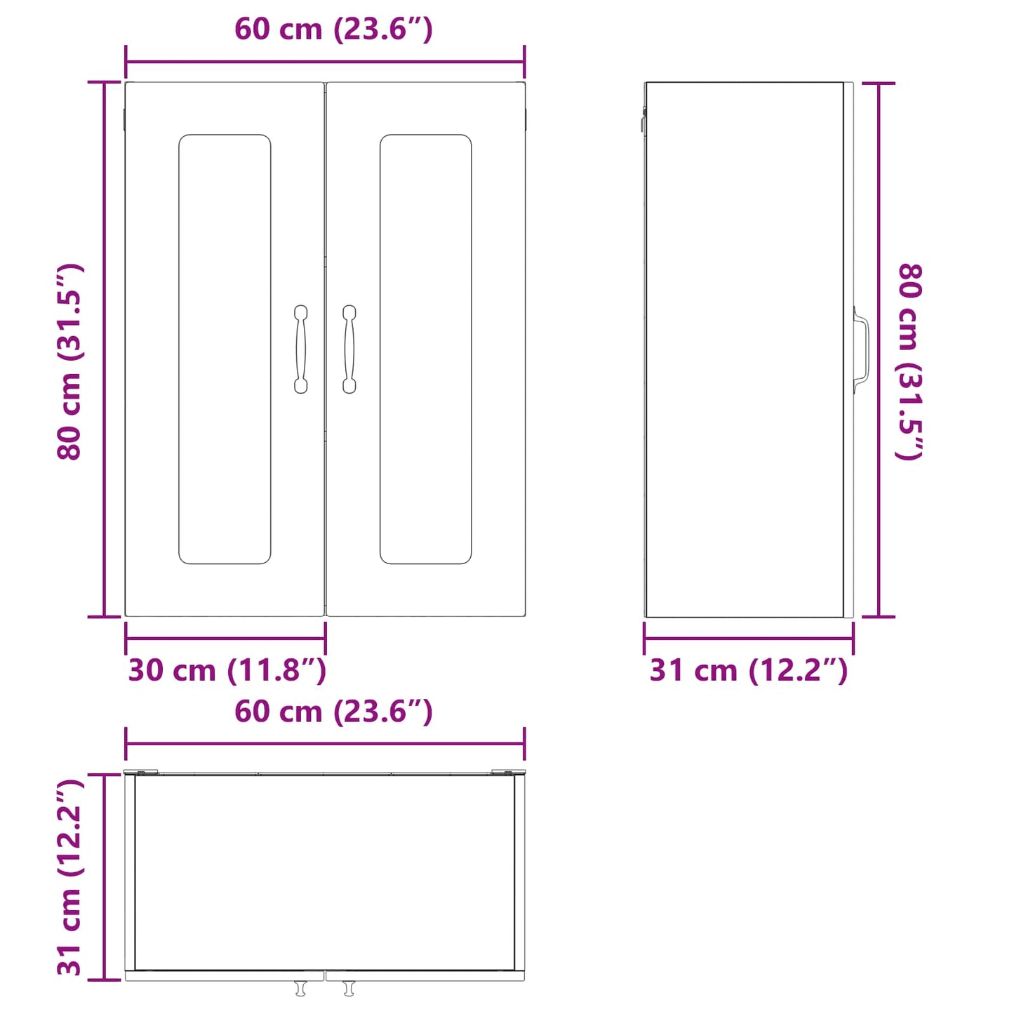 Mosogatógép panel Kalmar Füstölt tölgy 60 x 31 x 80 cm