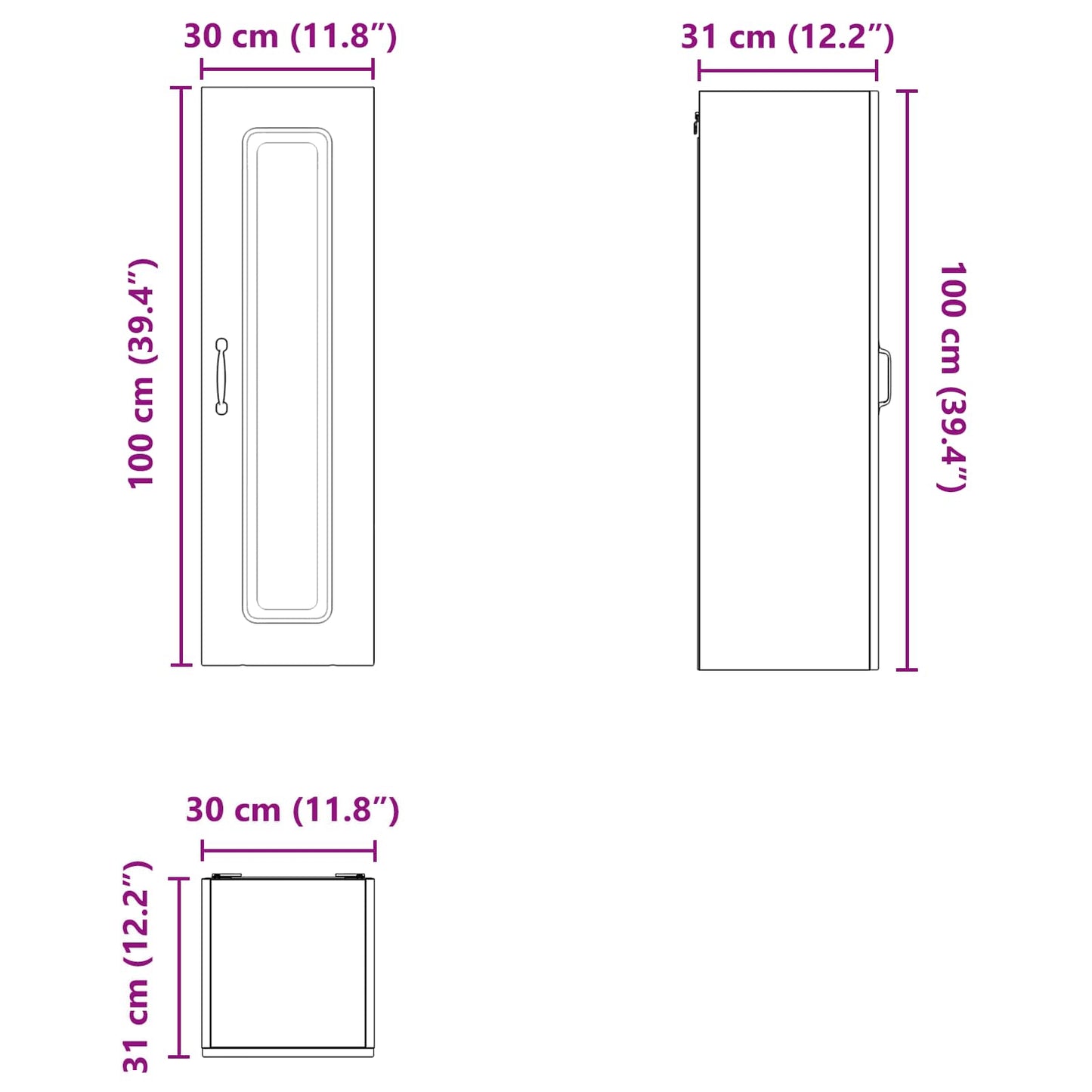 Mosogatógép panel Kalmar Öreg fa 30 x 31 x 100 cm Szerelt Fa