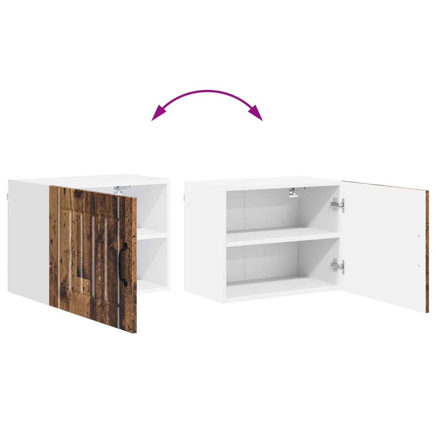 Fali Szekrény LUCCA 2 pcs Antik Fa 50 x 31 x 40 cm Szerelt Fa