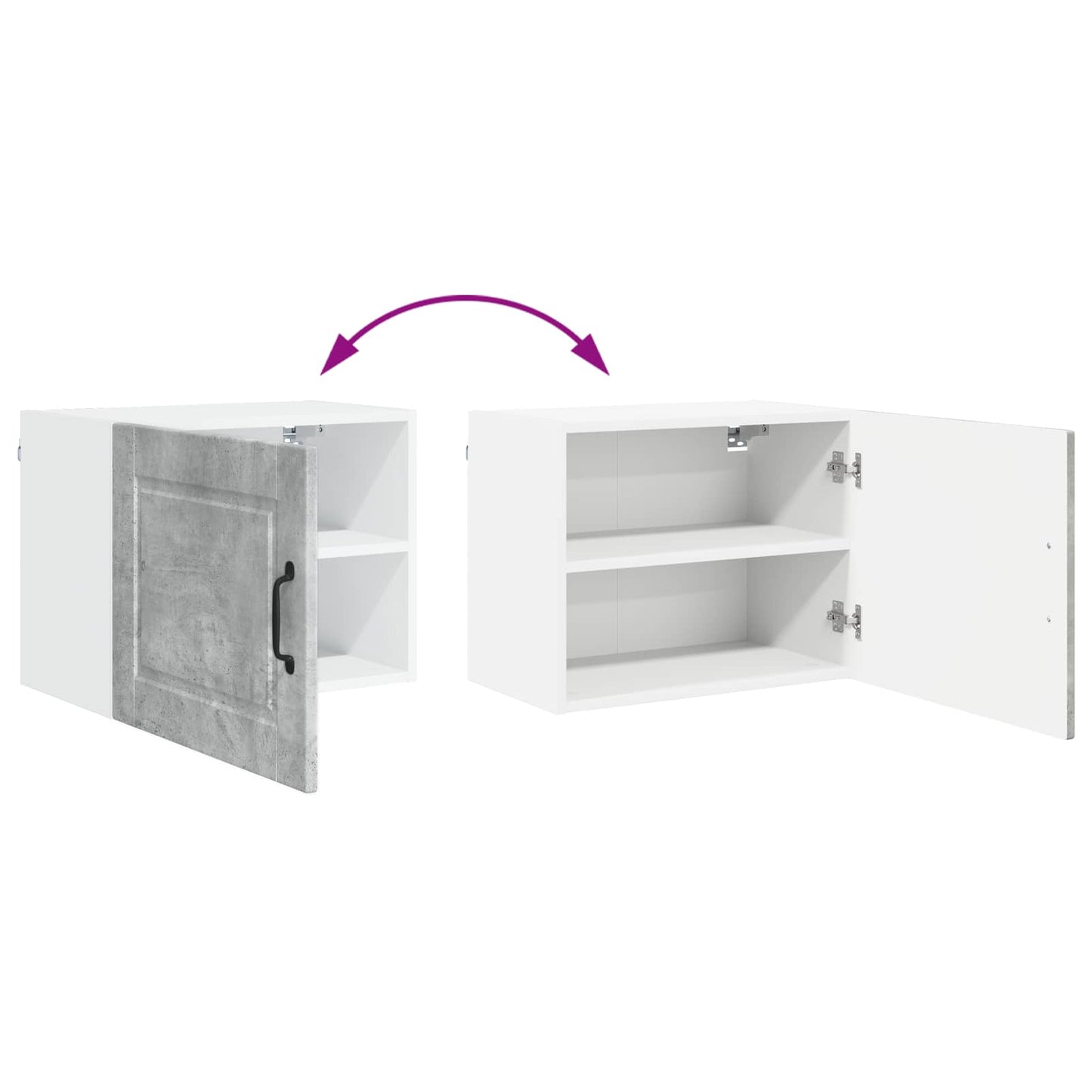 Fali Szekrény PORTO 2 pcs Beton Szürke Szerelt Fa