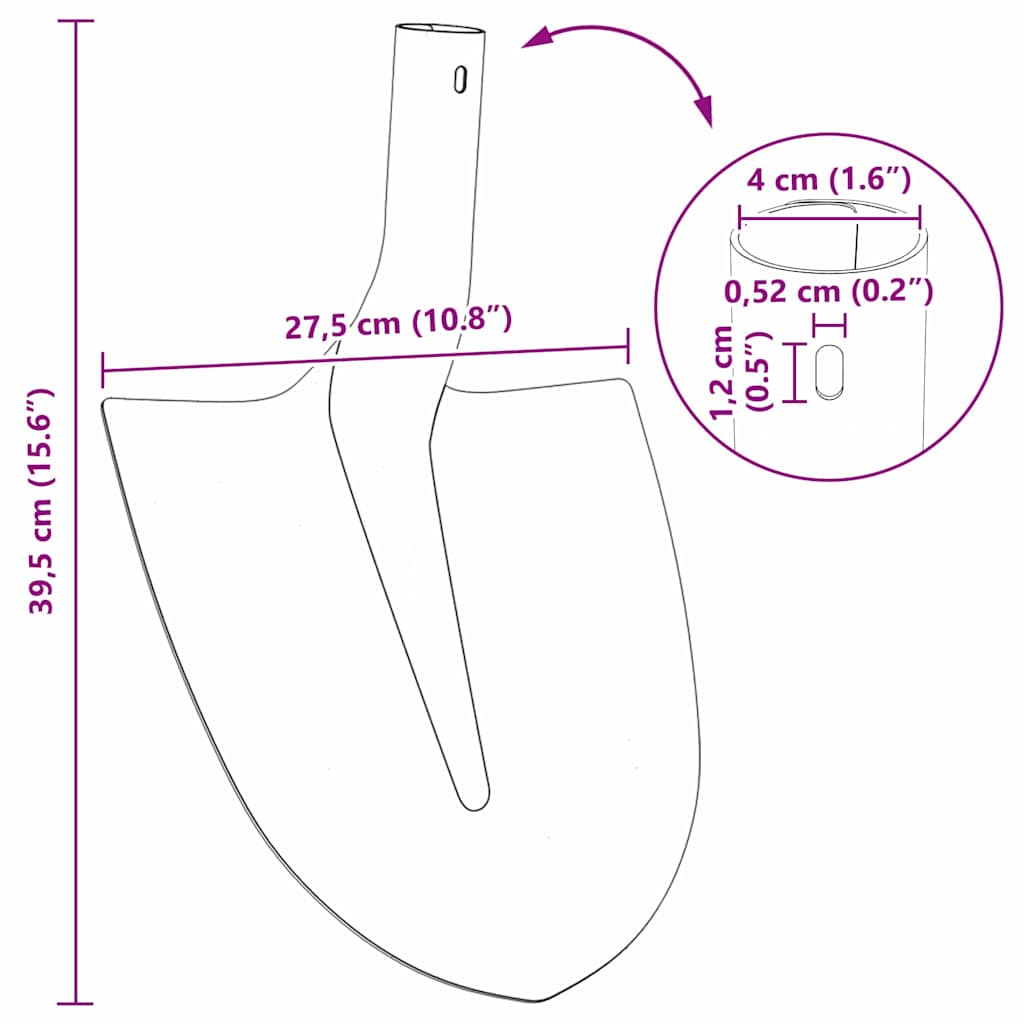 Lapát Fej Piros 39,5 x 27,5 cm Porszórt acél