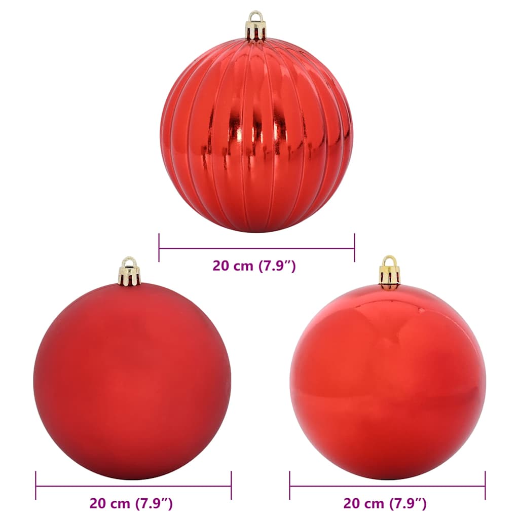 Karácsonyi Díszgömb Készlet XXL 4 pcs Piros Ø 20 cm Műanyag LED