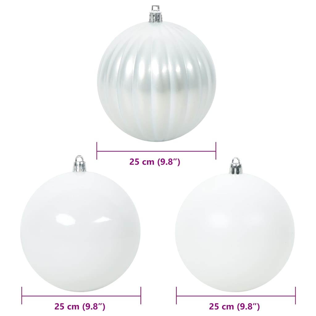 Karácsonyi Díszgömb Készlet XXL 3 pcs Fehér Ø 25 cm Műanyag LED