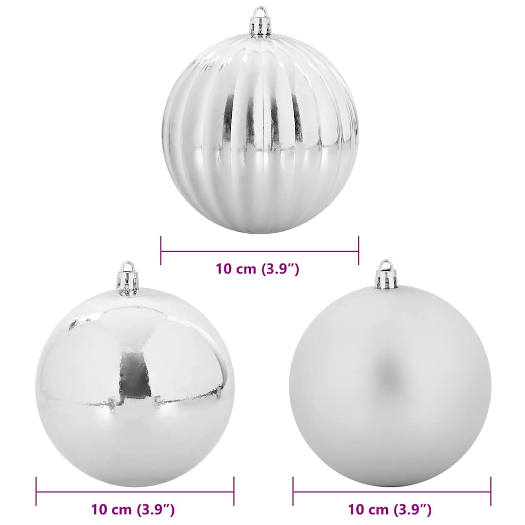Karácsonyi Díszszett XL 15 pcs Ezüst Ø 10 cm Műanyag LED