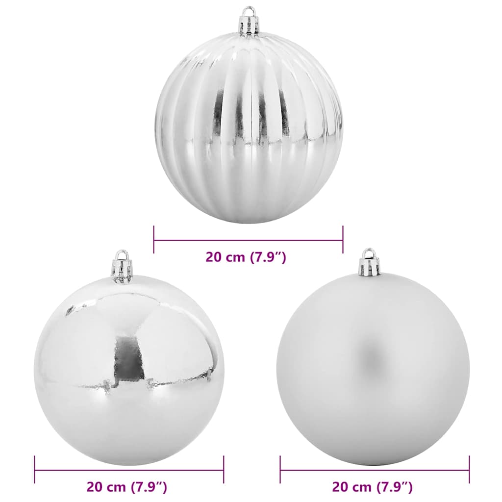 Karácsonyi Díszgömb Szett XXL 4 pcs Ezüst Ø 20 cm Műanyag LED
