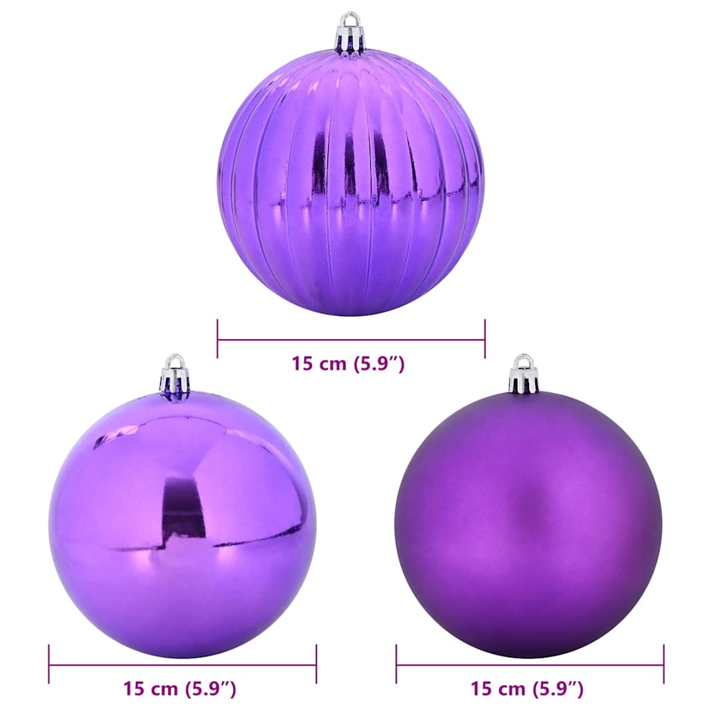 Karácsonyi Díszgömb Készlet XL 9 pcs Lila Műanyag