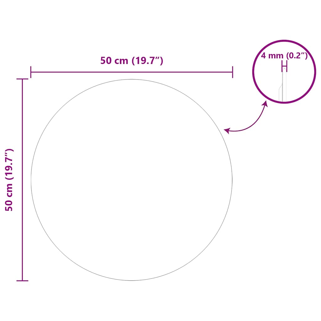 Fali tükör Kerek Ø 50 cm edzett üveg
