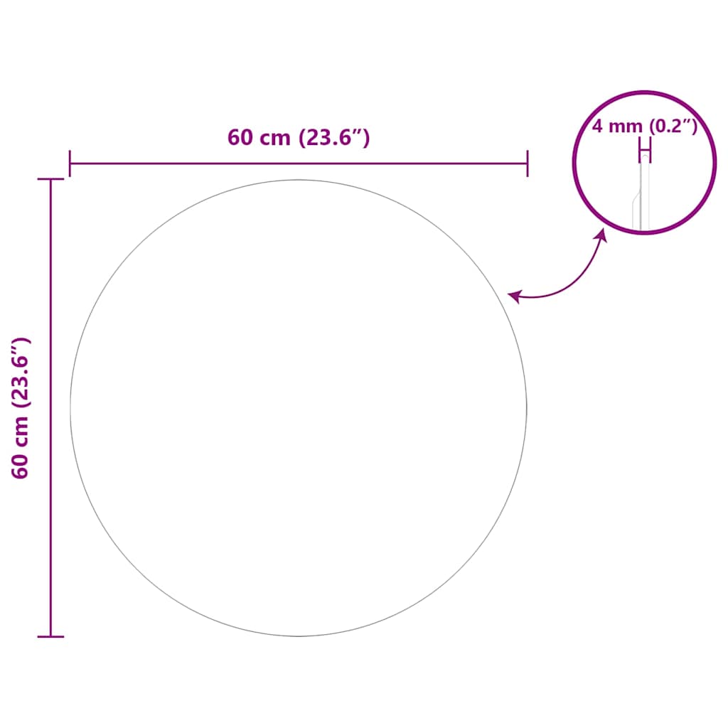 Fali tükör Kerek Ø 60 cm edzett üveg