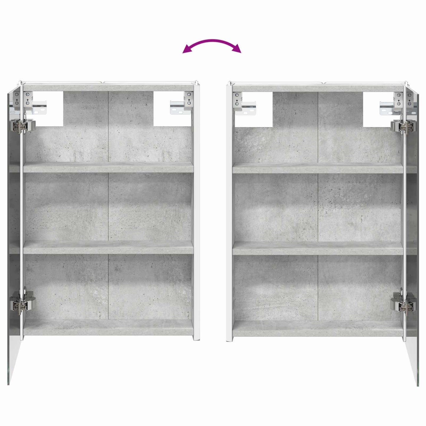 Fürdőszoba bútor szett 4 db Betonszürke Szerelt fa és Üveg