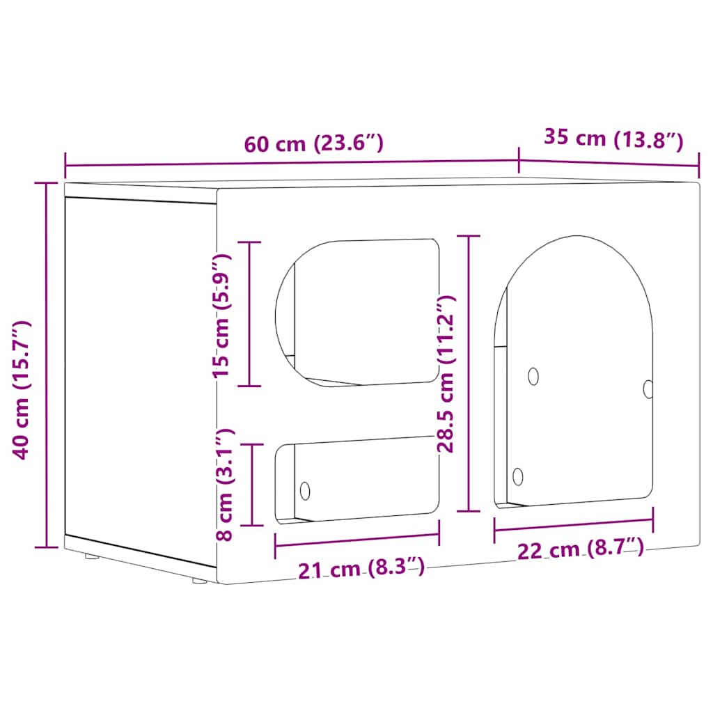 TV szekrény ELST 60 x 35 x 40 cm Öreg fa Faanyag