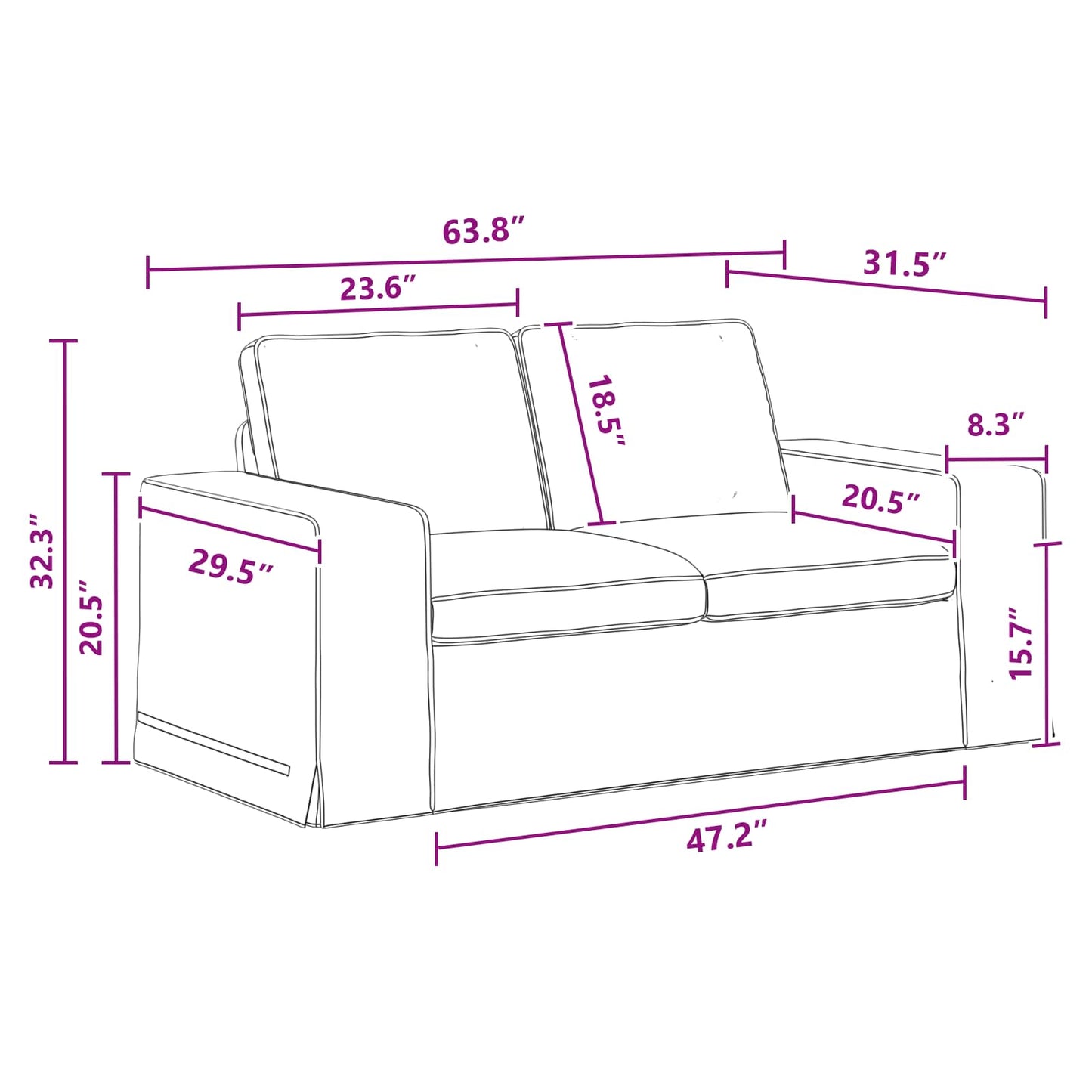 Kanapé Szett 2 pcs Sötétszürke 162 x 80 x 82 cm szövet