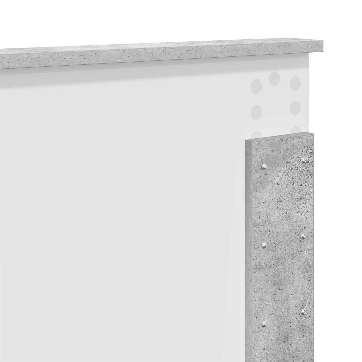Ágykeret fejtámlával Beton Szürke 150 x 200 cm Faanyag