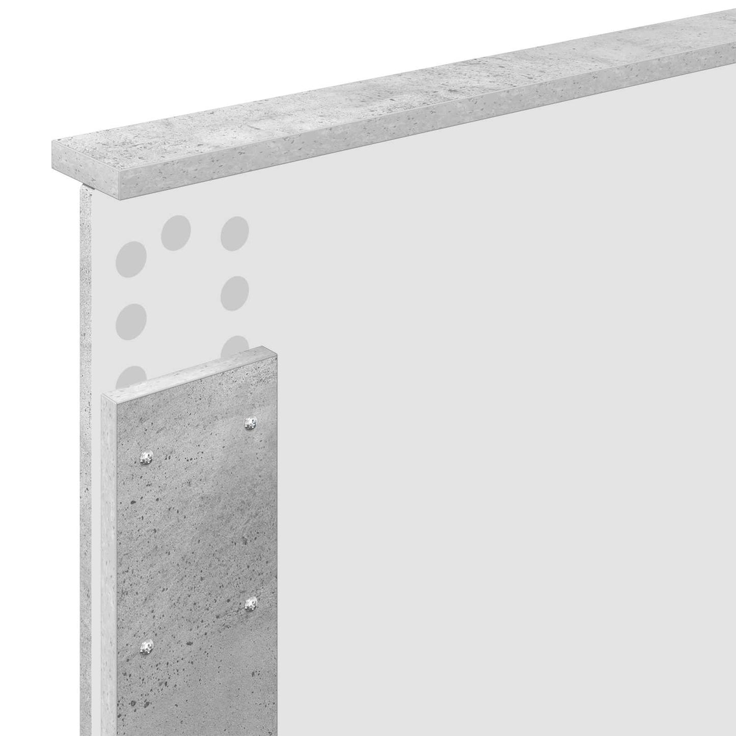 Ágykeret fejtámlával fiókkal Beton Szürke 90 x 190 cm Faanyag