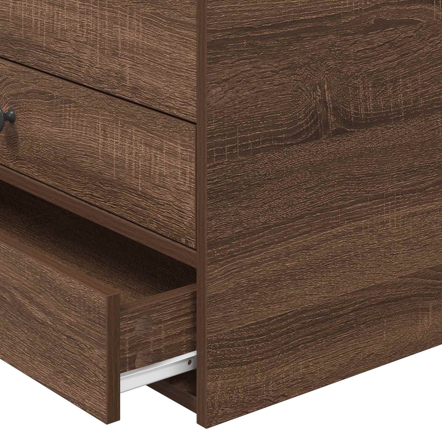 Nappaliágy fiókkal Barna Tölgy és Fekete 75 x 190 cm Szerelt Fa