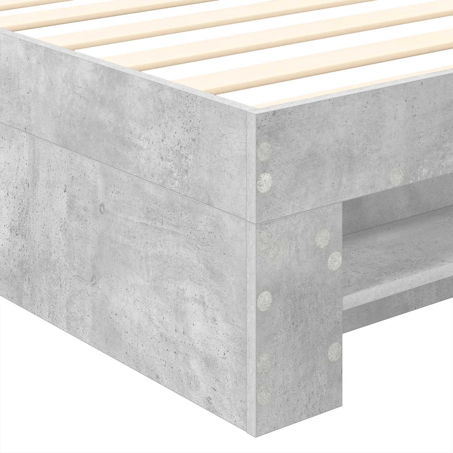 Ágykeret fejtámlával Beton Szürke 80 x 200 cm Faanyag