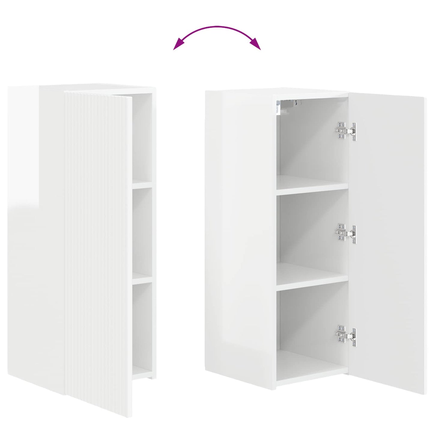 TV falit kabinet szett 4 pcs Magas Fényű Fehér Faanyag