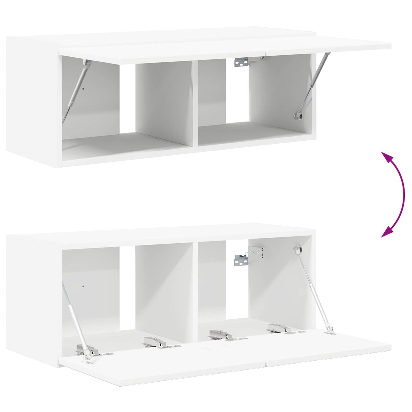 TV falit kabinet szett Falra szerelhető 4 pcs Fehér Faanyag