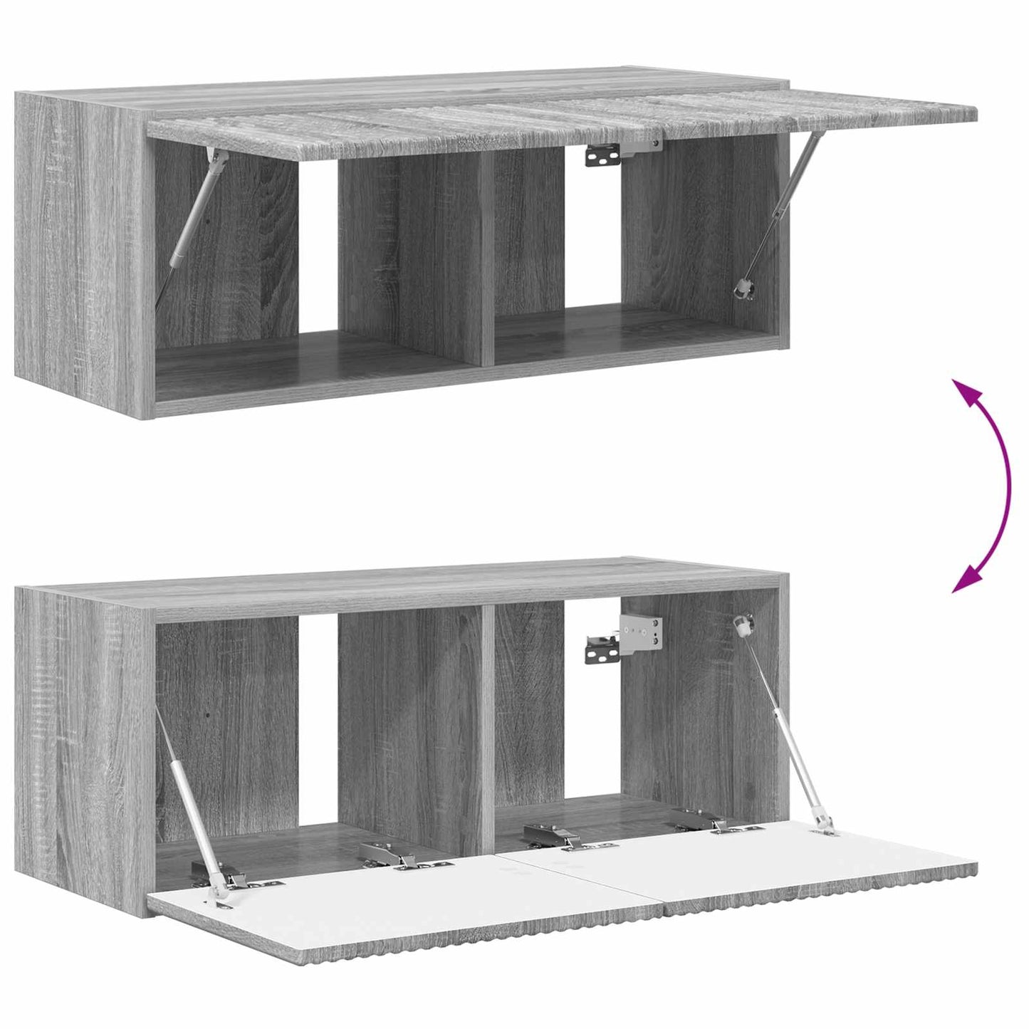 TV falit kabinet szett 4 pcs Szürke Sonoma Szerelt Fa