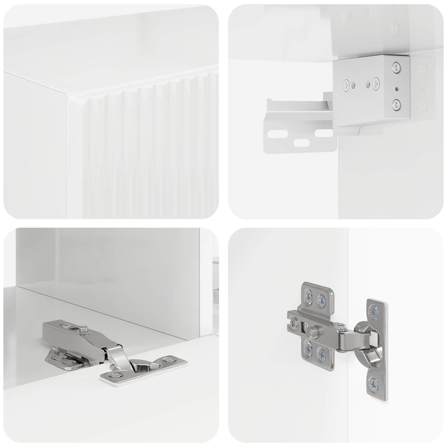 TV falit kabinet szett Falra szerelhető 6 pcs Magas Fényű Fehér