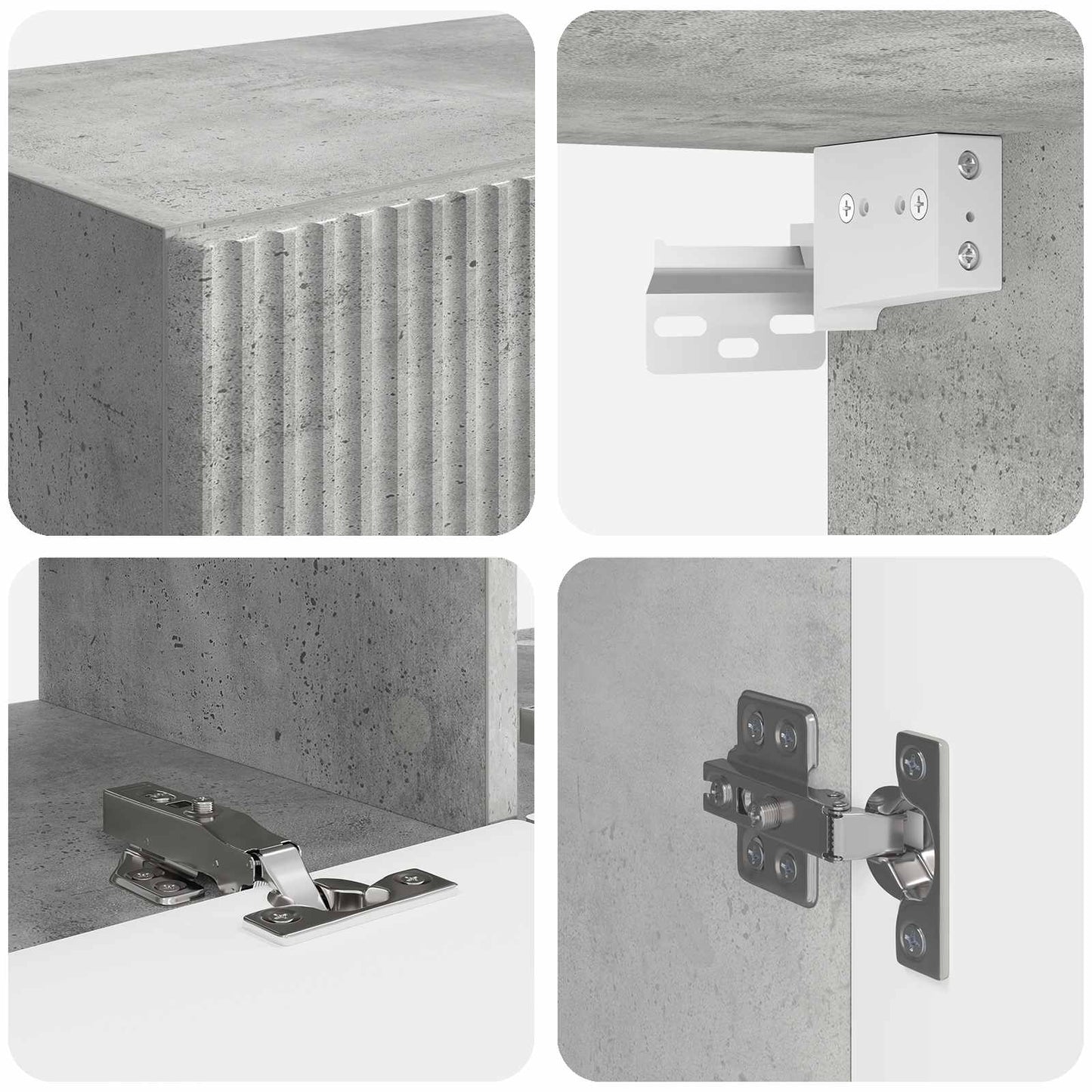 TV falit kabinet szett 6 db Beton Szürke