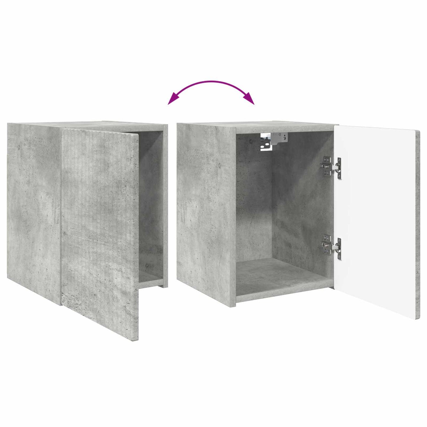 TV szekrény garnitúra 4 pcs Beton Szürke Szerelt Fa