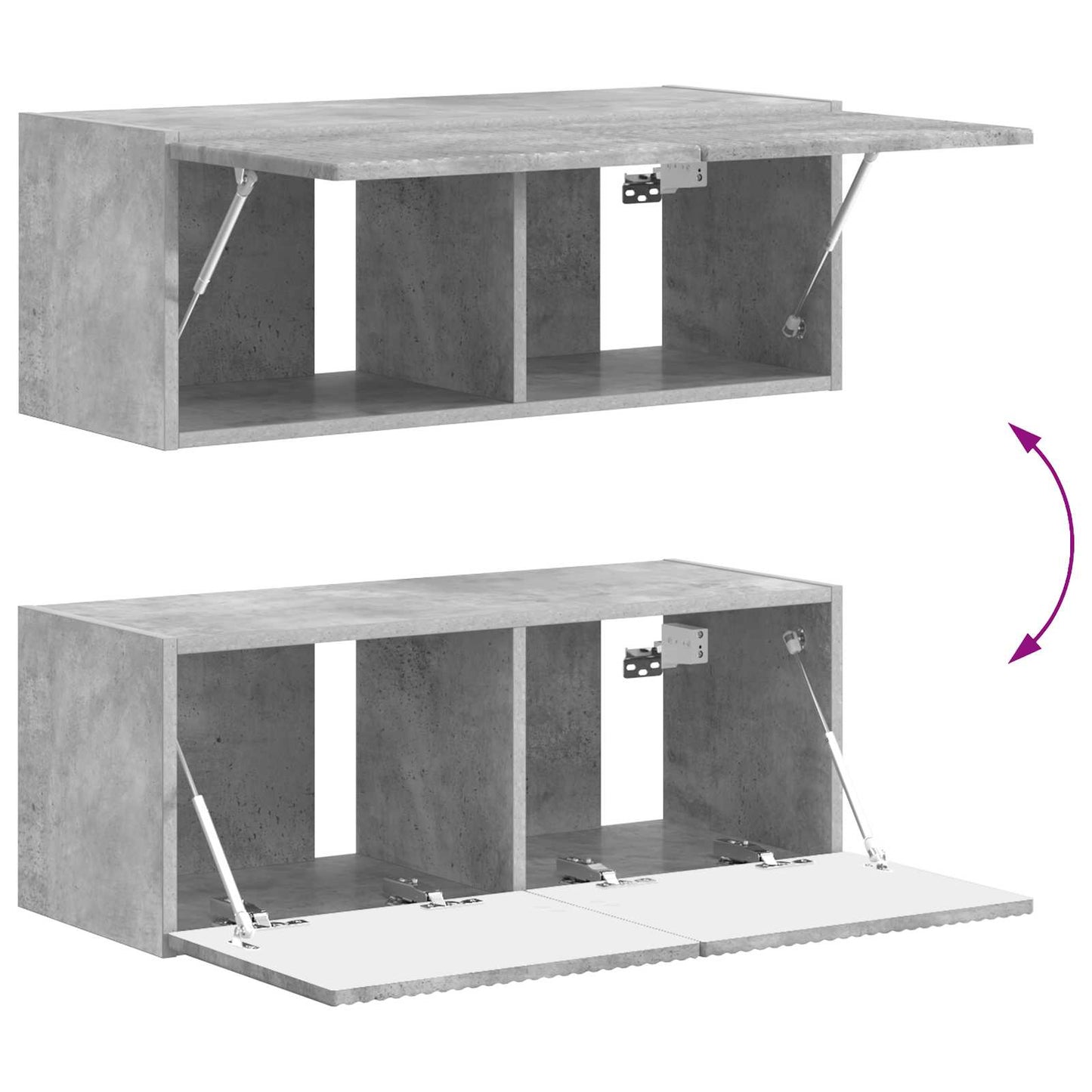 TV szekrény garnitúra 4 pcs Beton Szürke Faanyag