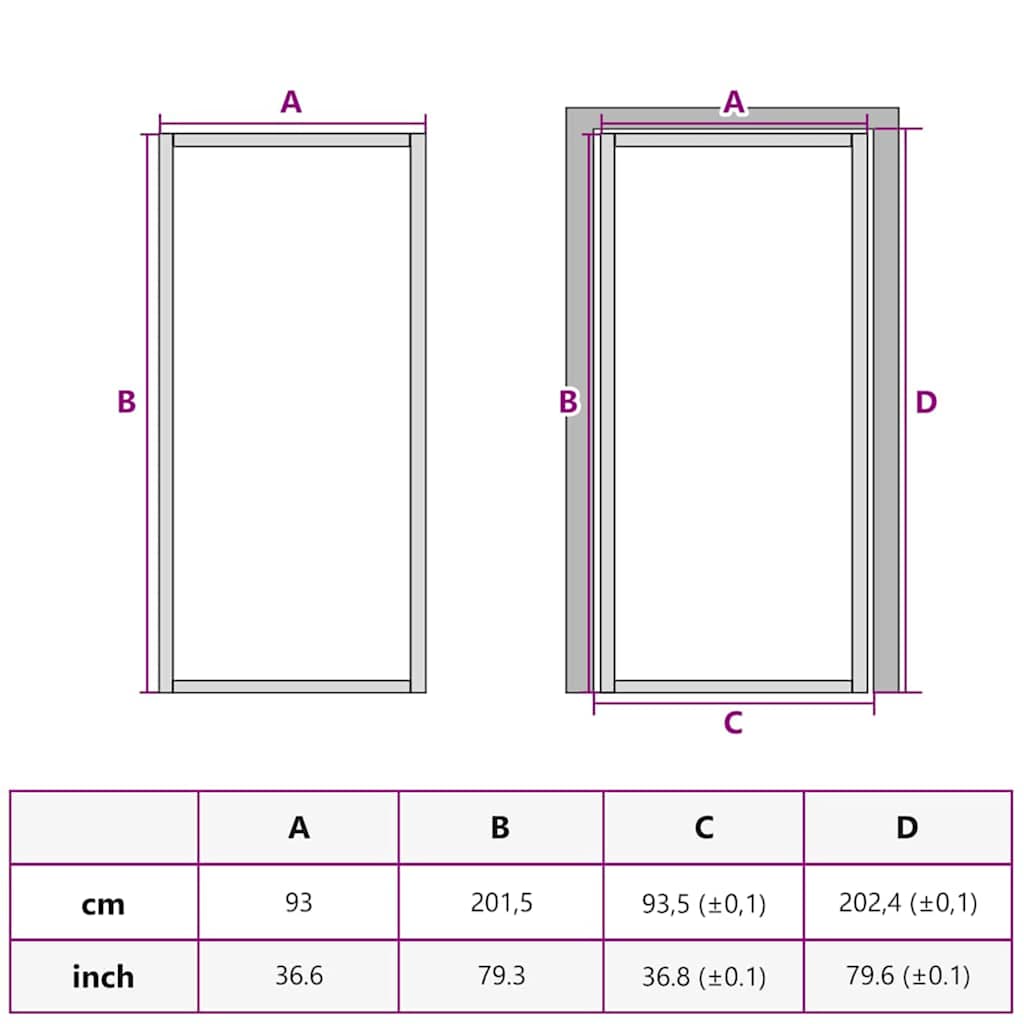 Otthoni ajtó 93 x 201,5 x 3,5 cm Alumínium és Edzett Üveg