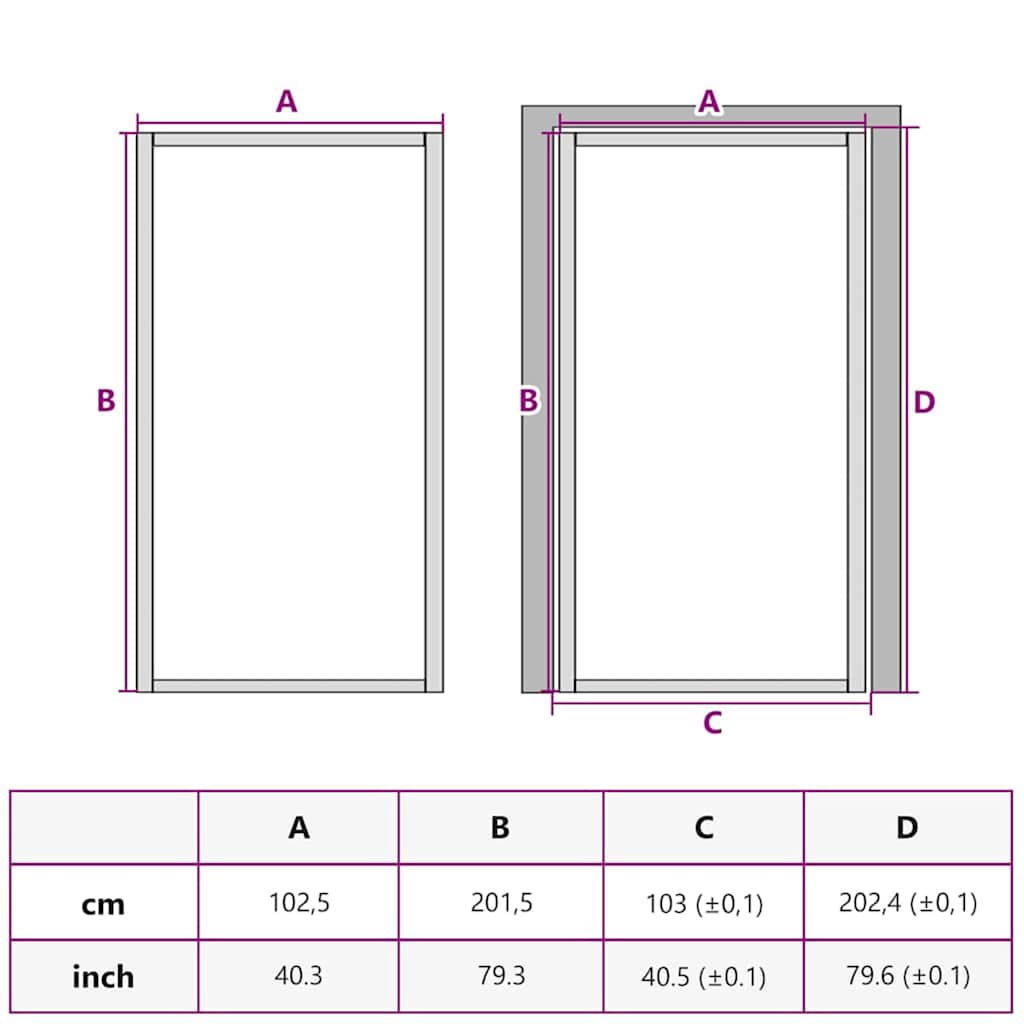 Otthoni ajtó 102 x 201,5 x 3,5 cm Alumínium és Edzett Üveg