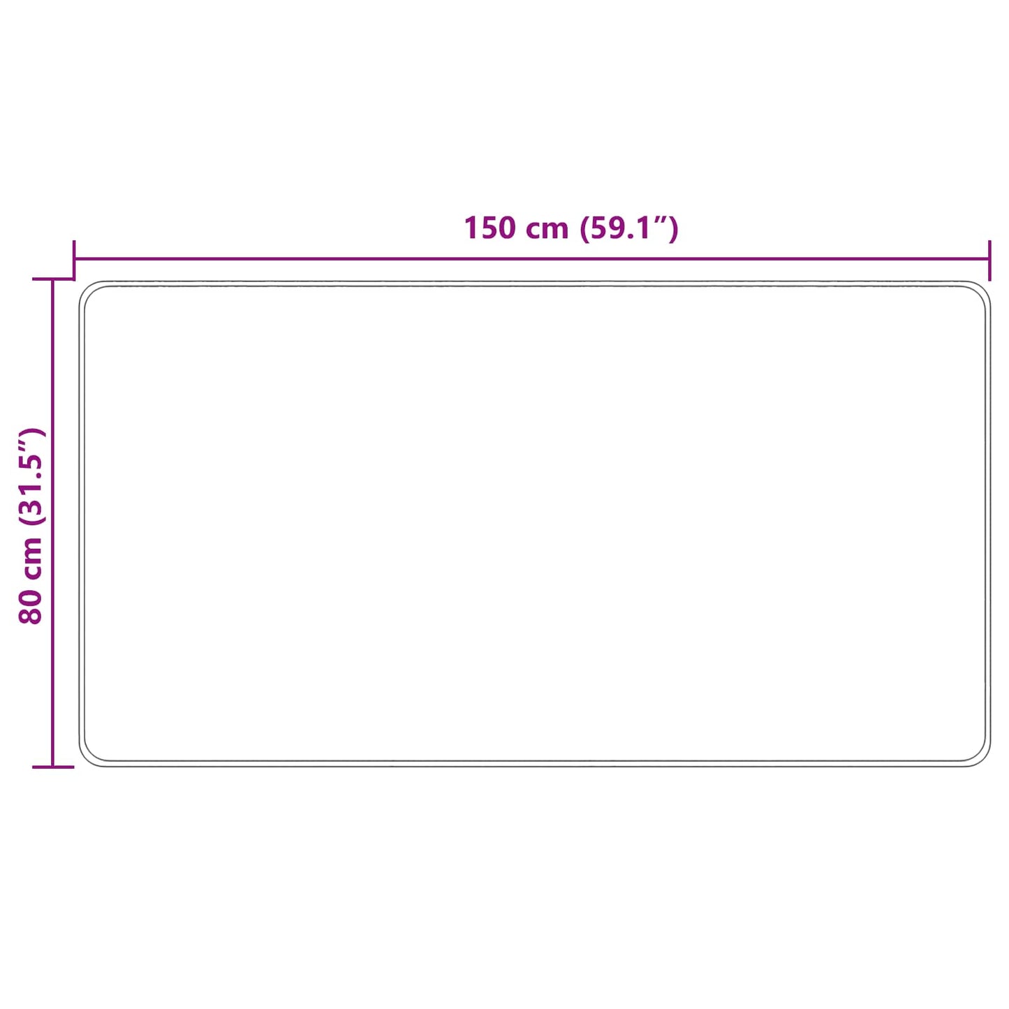 Szőnyeg futó MARSA Erdei zöld 80 x 150 cm Poliészter és PVC
