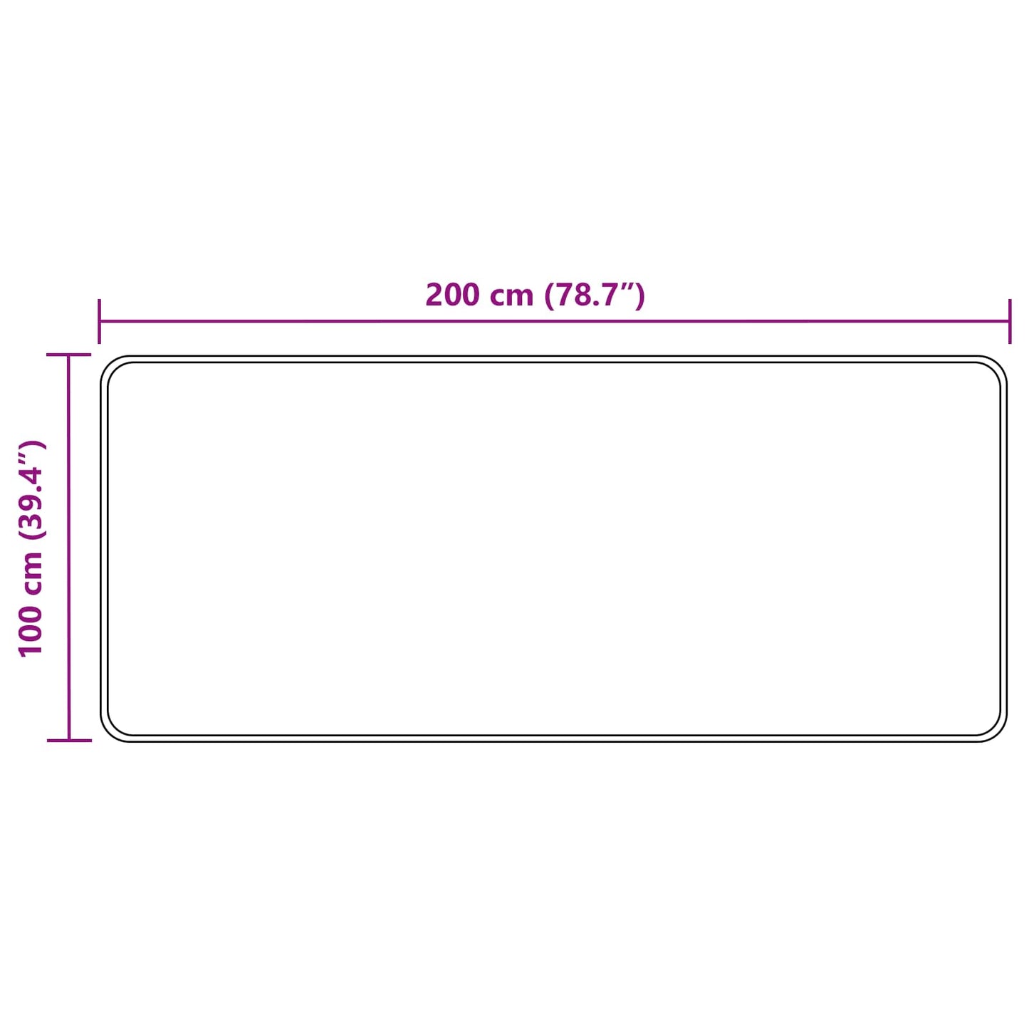 Szőnyeg futó MARSA Antracit 100 x 200 cm Poliészter és PVC