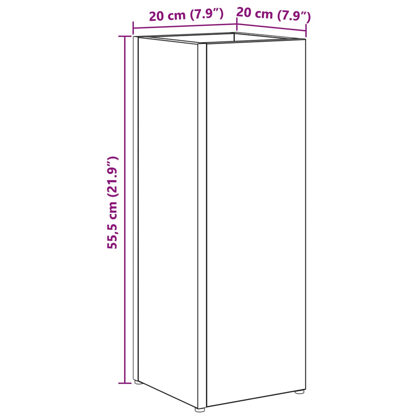 Napernyő Állvány Beton Szürke 20 x 20 x 55,5 cm Szerelt Fa