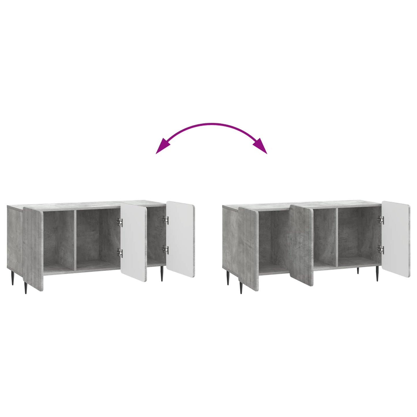 TV szekrény Betonszürke 99 x 34,5 x 52 cm Szerelt Fa