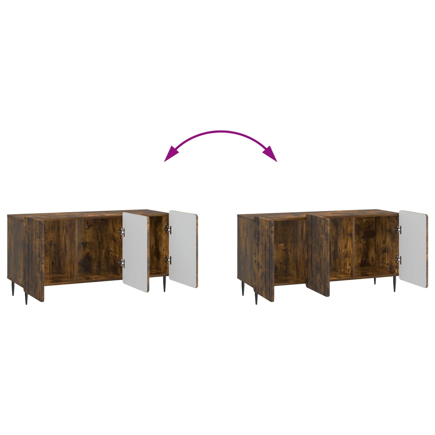 TV szekrény Füstös Tölgy 99 x 34,5 x 52 cm Szerelt Fa
