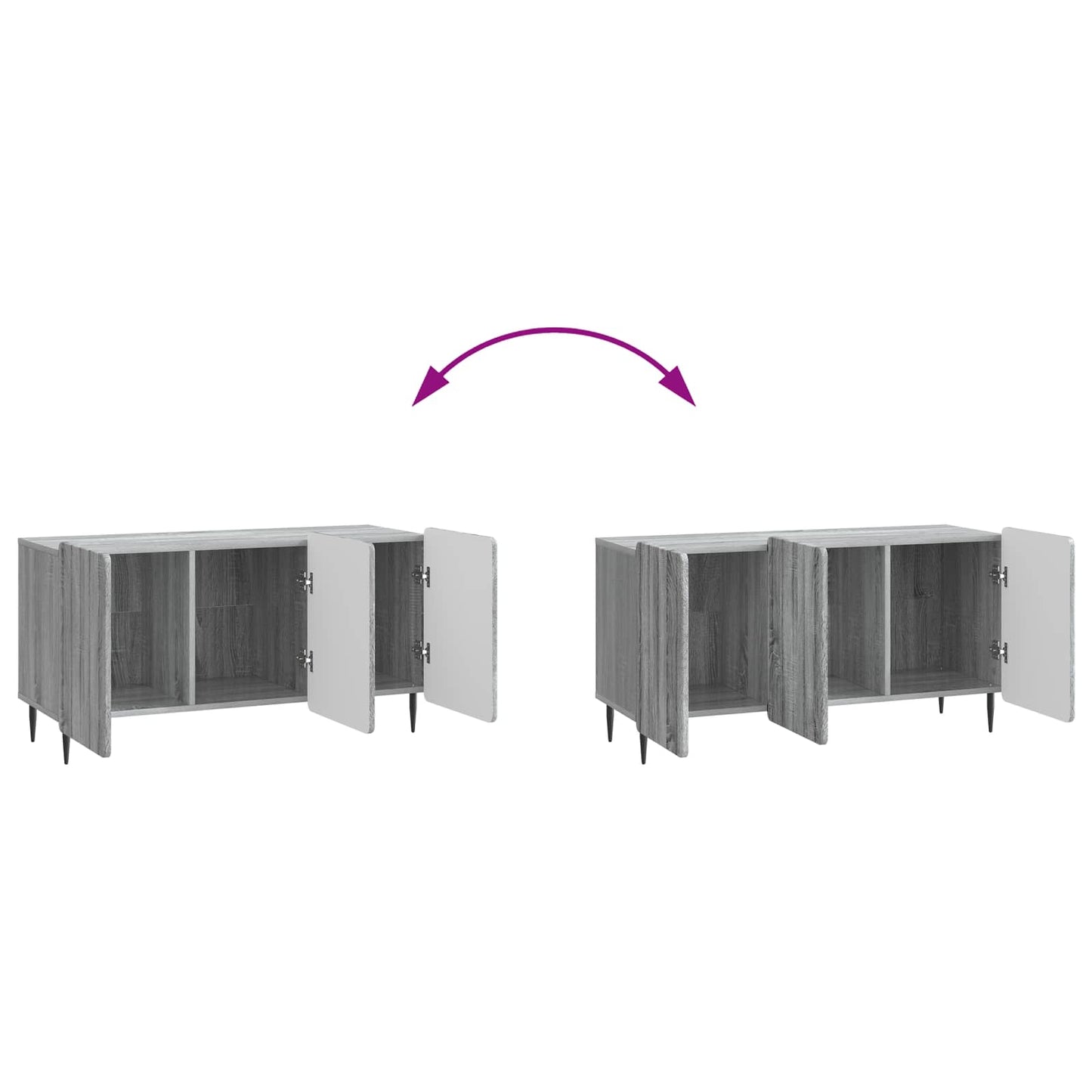 TV szekrény Szürke Sonoma 99 x 34,5 x 52 cm Szerelt Fa